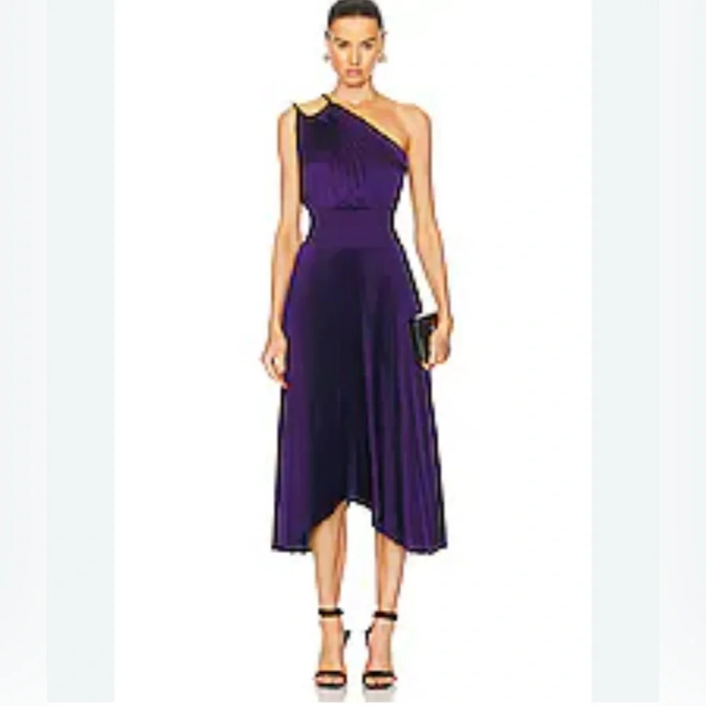 A.L.C. Ruby Pleated One Shoulder Dress size 8 - Picture 2 of 12